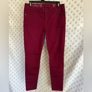 Hurley Red Skinny Jeans Stretch Denim